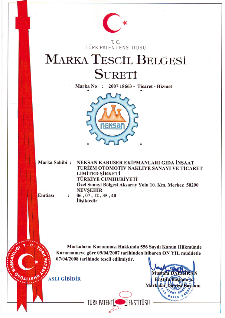 Marka Tescil Belgesi